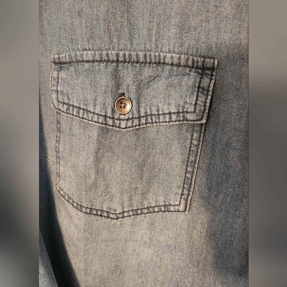 Torrid Blue Button Down Denim Shirt - Picture 4 of 4